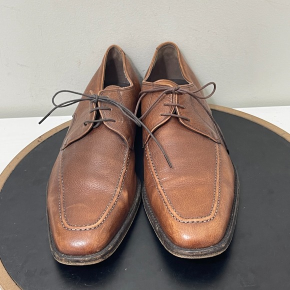 Salvatore Ferragamo Studio Shoes Men 10.5 D Brown Leather Made in Italy - Picture 3 of 13